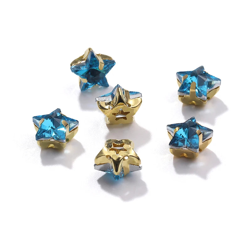 Hot Selling Acmore Crystal 10mm Star Pointback Glass Claw Drill Shiny Rhinestones Charms DIY Accessories for Dress & Clothing