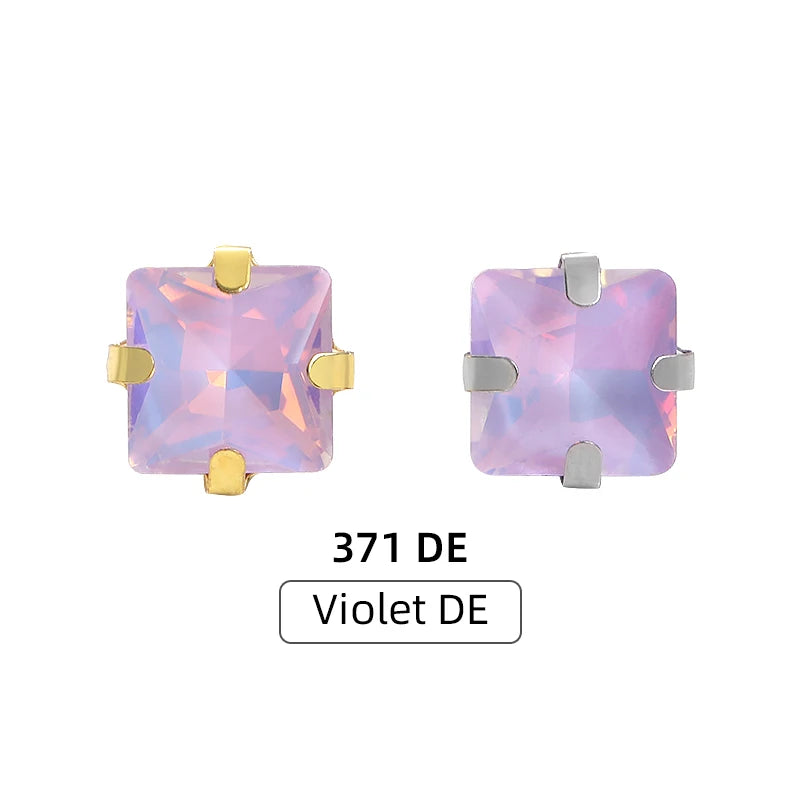 Acmore Crystal New Design Princess Square Four Claws Rhinestones Flatback Sew on Fancy Stones Jewelry and Clothing