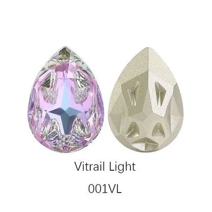 Acmore Crystal New Design Star Meteorite K9 Glss Drop Shape Pointback Crystal Beads Fancy Rhinestones for Bracelete Making Shoes Accessories