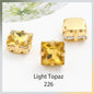 Acmore Crystal  Wholesale Colorful Sew on Stone Diamonds Square Shape Gold Claws Glass Rhinestones DIY Clothing Decorate