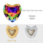 Crystal Ab Color Heart Shape Sewing Rhinestones With Golden Silver Claw Setting Peach Heart Hollow Claw Rhinestone