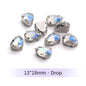 Acmore Crystal Moonlight Mixed Shapes Sew on Rhinestone With Silver Claw Setting DIY for Festival Decoration Accessories