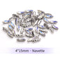 Acmore Crystal Moonlight Mixed Shapes Sew on Rhinestone With Silver Claw Setting DIY for Festival Decoration Accessories