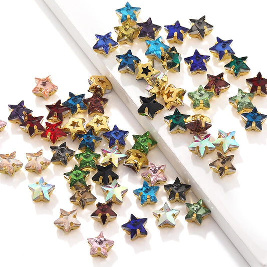 Hot Selling Acmore Crystal 10mm Star Pointback Glass Claw Drill Shiny Rhinestones Charms DIY Accessories for Dress & Clothing