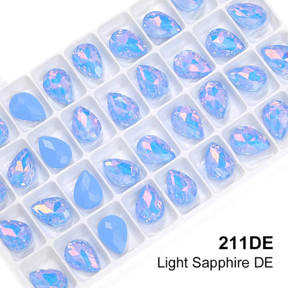 Acmore Crystal Wholesale Piont Back Crystals Rhinestones Drop Shape Bling Loose Strass Nail Art Garment Decoration