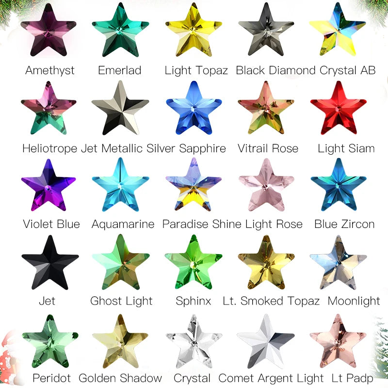 Acmore Crystal Christmas Series Star Shaped Crystal Stone Pointback Rhinestones Glass Nail Art Supplies Jewelry Decoration Diy Strass