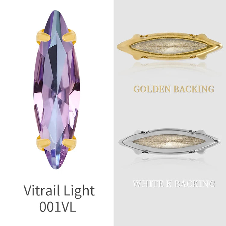 20 Colors Rhinestones Claw Settings Sew on Stones Crystal Rhinestones Gold Navette Claw Stones Navette Claw Stones