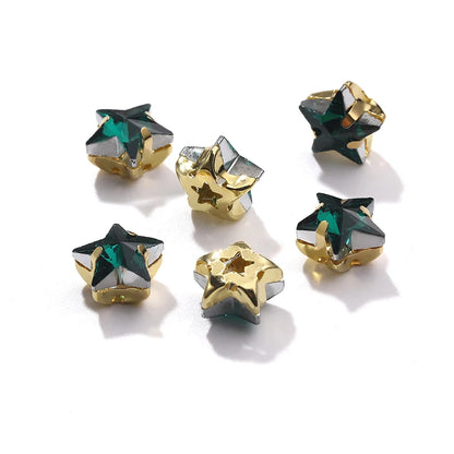 Hot Selling Acmore Crystal 10mm Star Pointback Glass Claw Drill Shiny Rhinestones Charms DIY Accessories for Dress & Clothing
