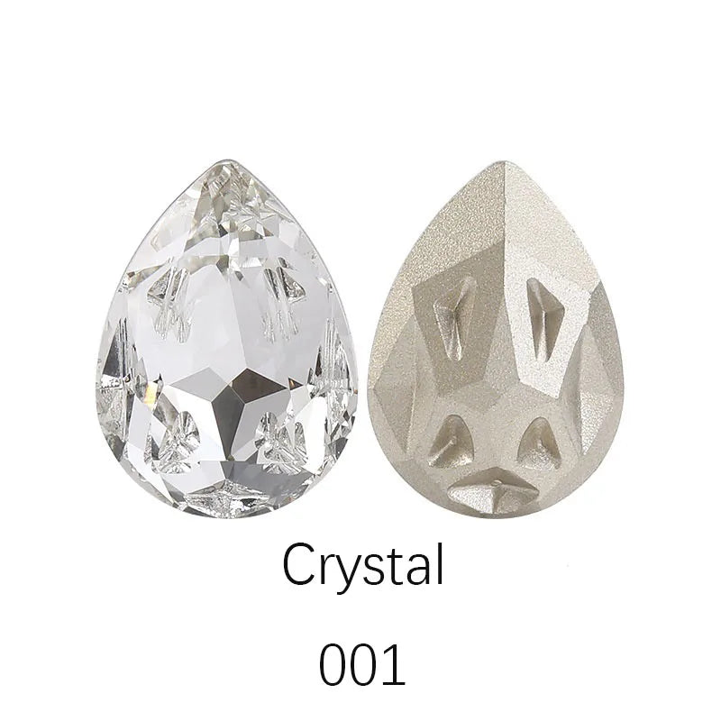 Acmore Crystal New Design Star Meteorite K9 Glss Drop Shape Pointback Crystal Beads Fancy Rhinestones for Bracelete Making Shoes Accessories
