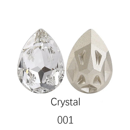 Acmore Crystal New Design Star Meteorite K9 Glss Drop Shape Pointback Crystal Beads Fancy Rhinestones for Bracelete Making Shoes Accessories