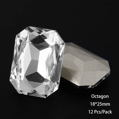 Acmore Crystal New Desgin Big Size Multiful Shapes Crystal Glass Fancy Rhinestones for Jewelry Making and Crystal Craft