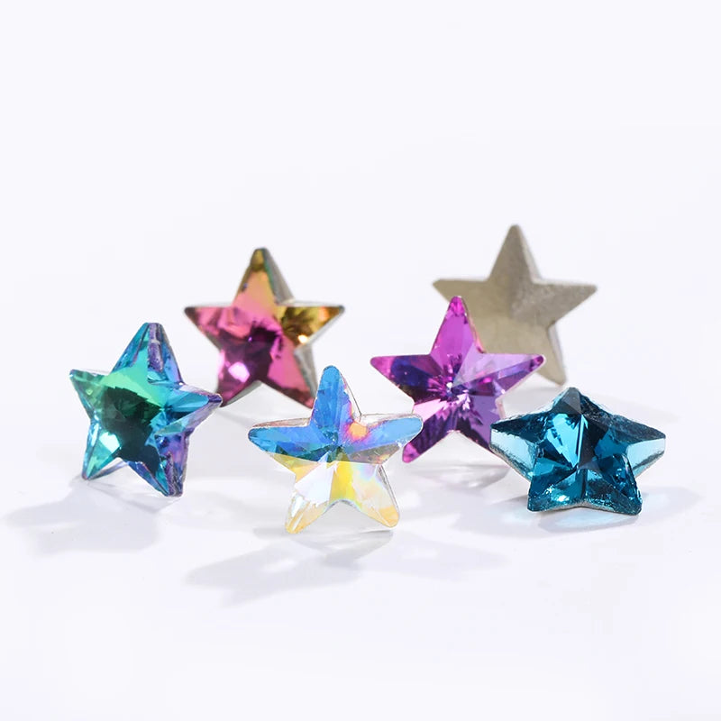 Acmore Crystal Wholesale Star Shape Pointback Crystal Stones K9 Glass Rhinestones for Clothing Nails Decoration