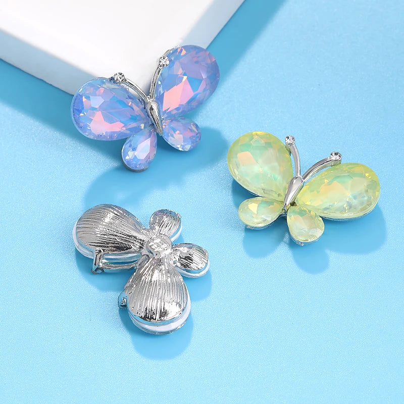 Acmore Crystal New Design Loose Rhinestone Butterfly Alloy Flower Shapes Crystal Stone Point Back DIY Clothes Decoration
