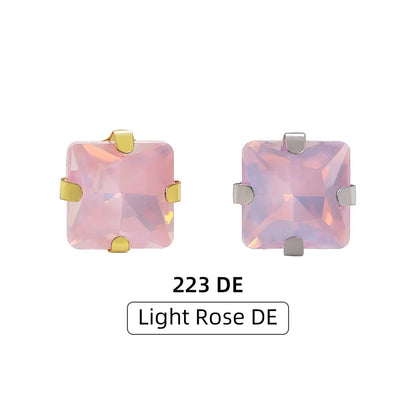Acmore Crystal New Design Princess Square Four Claws Rhinestones Flatback Sew on Fancy Stones Jewelry and Clothing