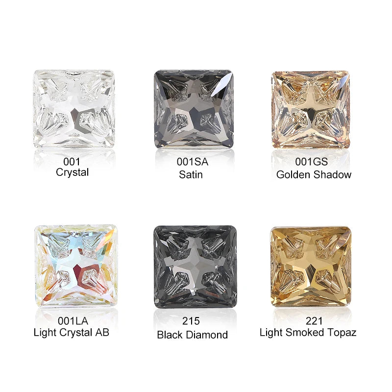 Acmore Crystal Square Shape Star Meteorite Series 12 /18mm K9 Glass Pointback Crystal Stones Rhinestones for Jewelry Making Garment