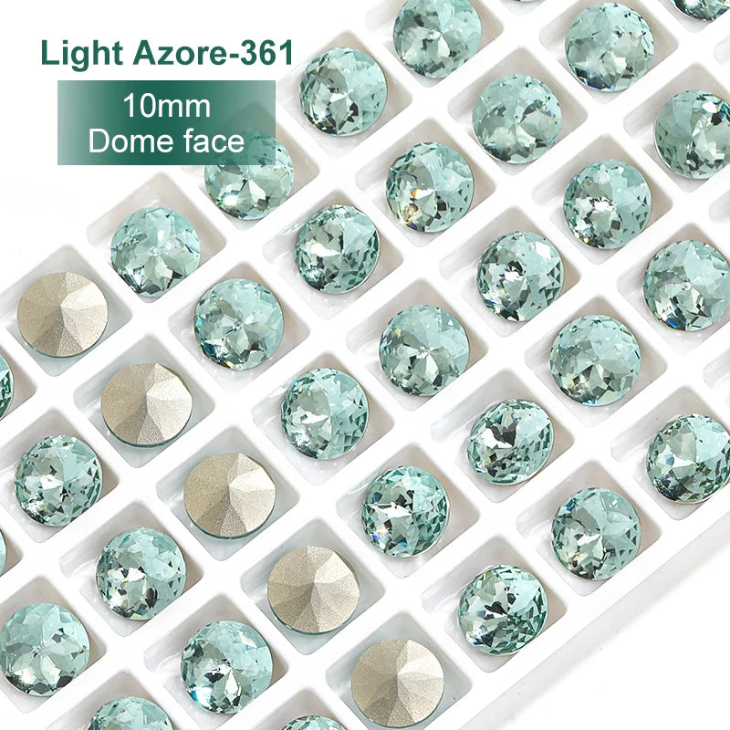 Acmore Crystal New Color Popular Light Azore K9 Glass Crystal Rhinestone Loose Jewelry Stone Glue on for DIY Nail Art Decoration