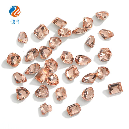Acmore Crystal Light Padp Summer Style 3D Point Back More Shape Shiny Glass Crystal Nail Art Rhinestones