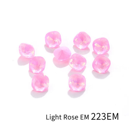 Acmore Crystal High Quality Cushion Shape Protein Mocha Series 8mm/10mm Pointback Crystal Stones Rhinestones for Jewelry Making Garment