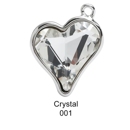 Acmore Crystal 13.5*17.6mm Copper Bottom Alloy Sweet Heart Single Hole Glass Diamond Pendant DIY Earrings Necklace Jewelry Accessories