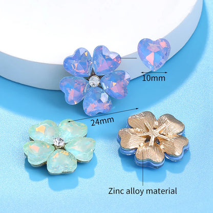 Acmore Crystal Wholesale Fancy Rhinestones Point Back Stone Heart Alloy Flower Glue on Fancy Rhinestones Decoration Jewelry Clothing