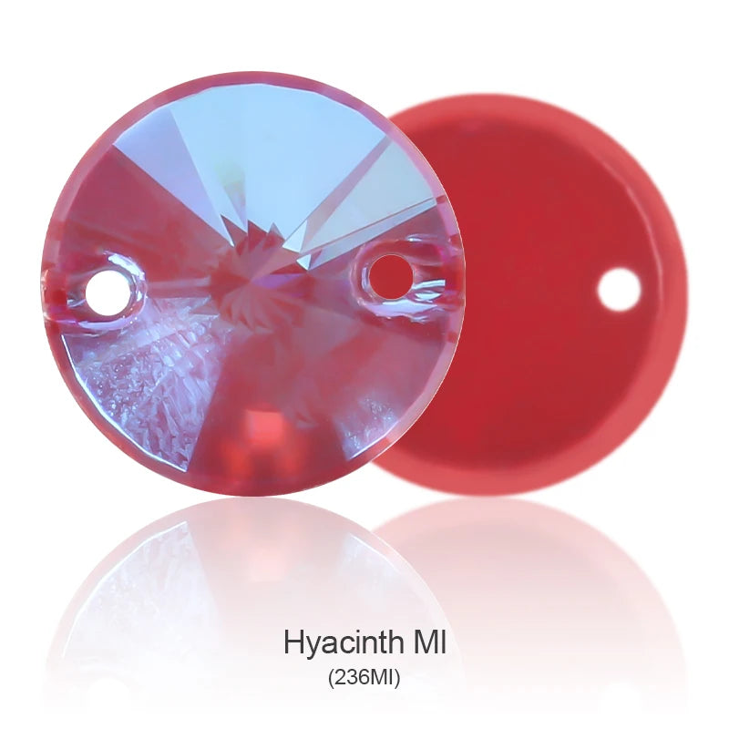 Acmore Crystal New MI Series Rivoli Shaped Round High Quality 3d K9 Glass Sew on Crystal Stones Rhinestone DIY Accessories