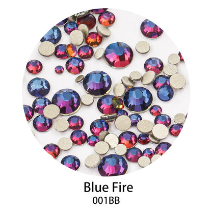 Acmore Crystal Gold Flat Back Round 40 Colors SS3-SS20 Mixed 3d Crystal ab Press on Nail Art Supplies Rhinestone Accessories