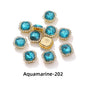 Acmore Crystal New Arrival Double-layers Cushion Shape Flat Back Claw Rhinestones Golden Sunflower Sew-on Crystal Glass for Clothing