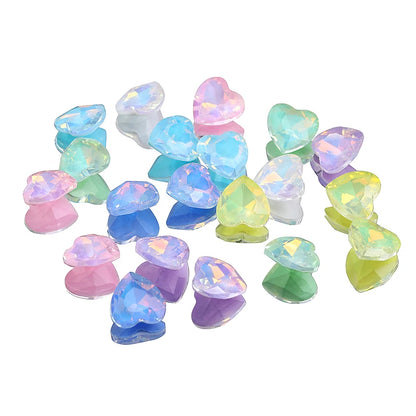 Acmore Crystal New Design Heart Shape Opal Mocha Rhinestones Point Back Glass Crystal Stones Fashion Clothing Decoration