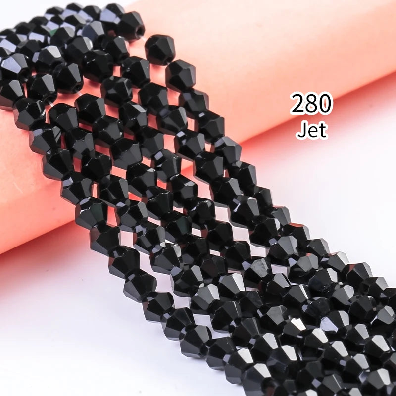 Acmore Crystal 4mm 21 Colors Bicone Shaped Crystal Stone Wholesale Loose Necklace Bracelet Earring Through Hole Glass Rhinestone Beads
