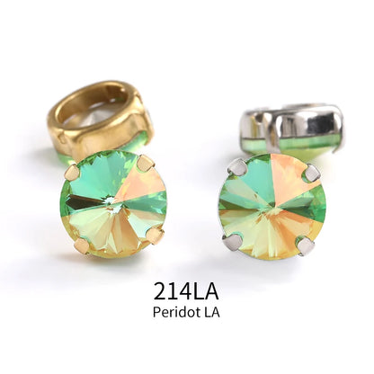 Acmore Crystal High Quality Rivoli Shaped  LA Series Crystal Glass Pointback Rhinestone With Claw for Jewelry Making