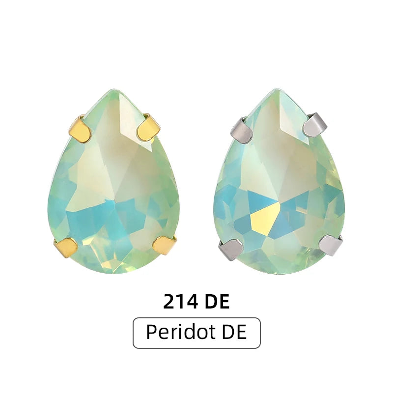Acmore Crystal High Quality Colors Faceted Glass Stones Drop Claws Flatback Rhinestone Jewelry Art Garment Accessories
