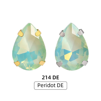 Acmore Crystal High Quality Colors Faceted Glass Stones Drop Claws Flatback Rhinestone Jewelry Art Garment Accessories