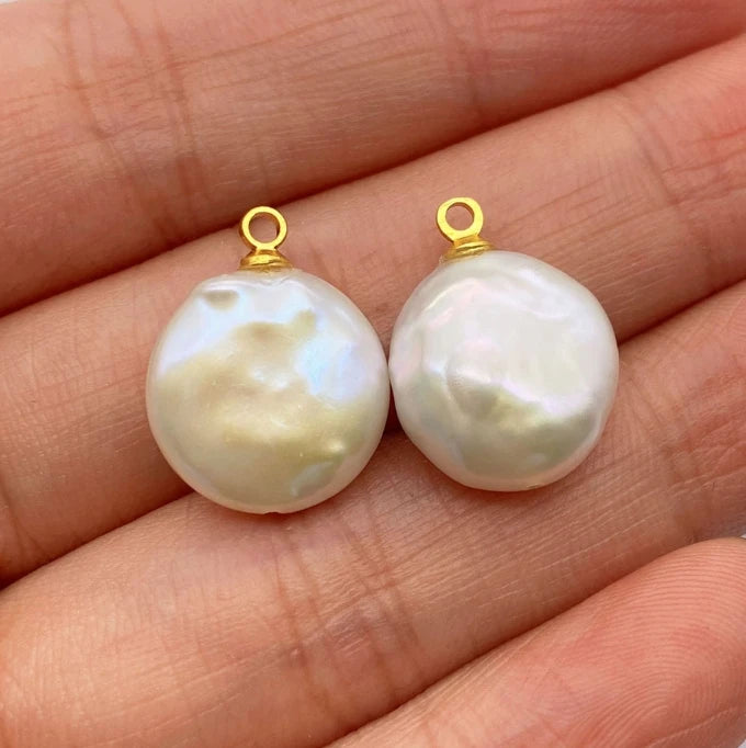 Acmore Crystal Fine Natural Freshwater Pearl Pendant Irregular Shape Star Circular Heart Baroque Pearl Charm DIY Jewelry Accessories