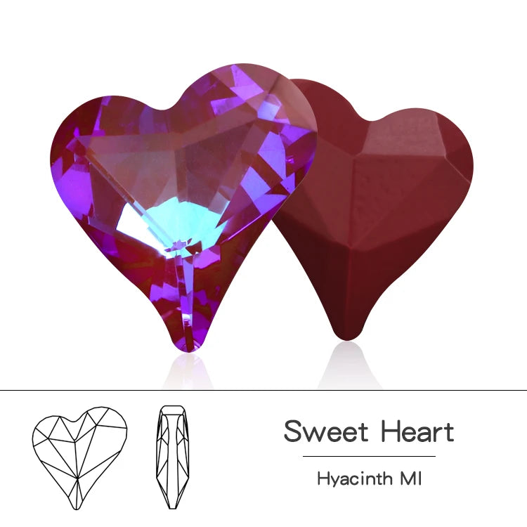Acmore Crystal Sweet Heart Fancy Shaped Pointback K9 Glass Rhinestones Crystal Stones Crafts for Jewelry Making Garment Decoration
