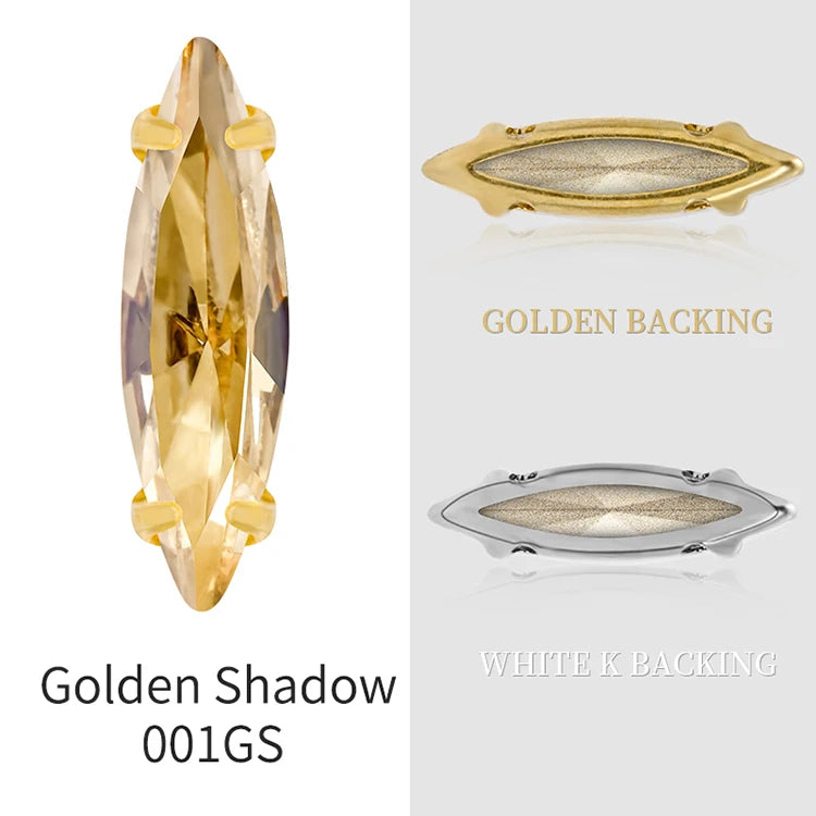 20 Colors Rhinestones Claw Settings Sew on Stones Crystal Rhinestones Gold Navette Claw Stones Navette Claw Stones