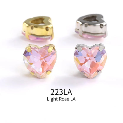 Acmore Crystal High Quality Heart  LA Series Glass  Copper Claw Fancy Rhinestones for Sewing Accessories Jewelry Making