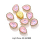 Acmore Crystal New Arrival Double-layers Drop Shape Flat Back Claw Rhinestones Golden Sunflower Sew-on Crystal Glass for Clothing