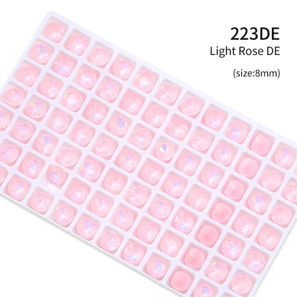 Acmore Crystal New Size Gemstone Flower Shape Glue on Opal Mocha DE Loose Point Back Glass Rhinestones Crystal Jewelry DIY Decoration