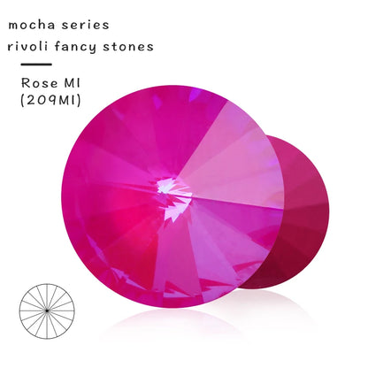 Acmore Crystal10mm/12mm Wholesale Different Colors Shapes Mocha Rivoli Crystal Rhinestones Glass Fancy Stones for Jewelry Set
