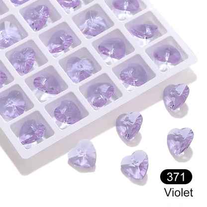 Acmore Crystal Heart Shape10MM K9 Loose Pointed Back Crystal Rhinestones for Jewelry Custom Pendant for Necklace Making