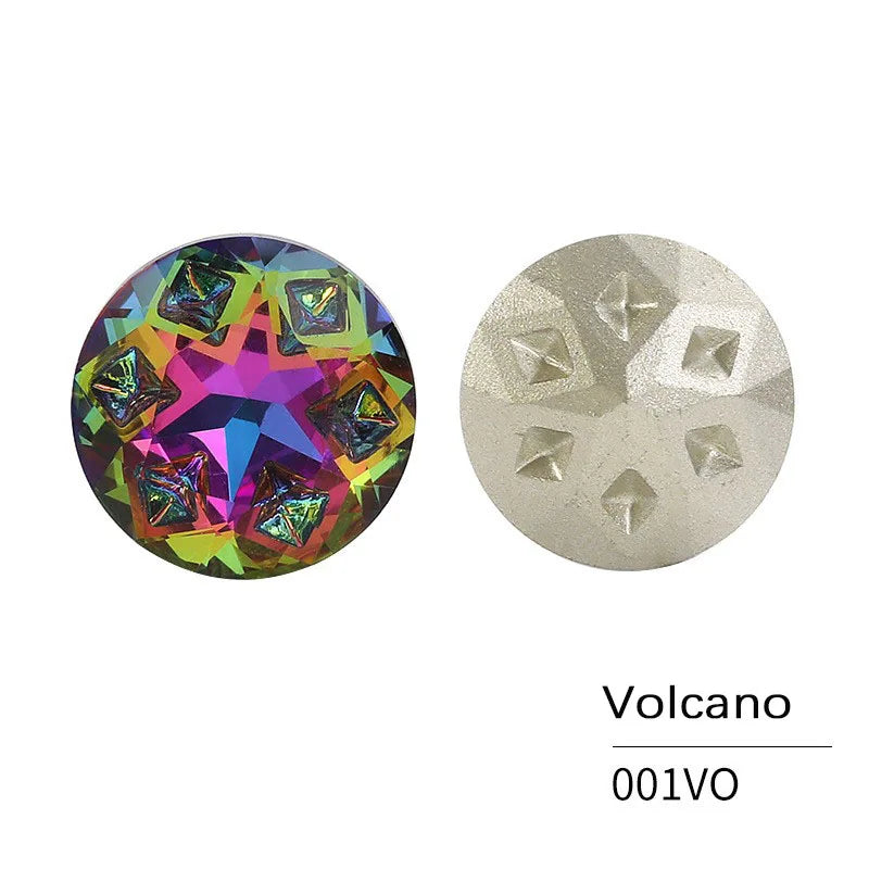 Acmore Crystal Round Star Meteorite Series 12 /18mm K9 Glass Pointback Crystal Stones Rhinestones for Jewelry Making Garment
