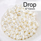 Acmore Crystal Oval Drop Shaped ABS Pearling Loose Pearls Beads DIY for Necklace Earring Bracelet Hair Clips Accessories Garment