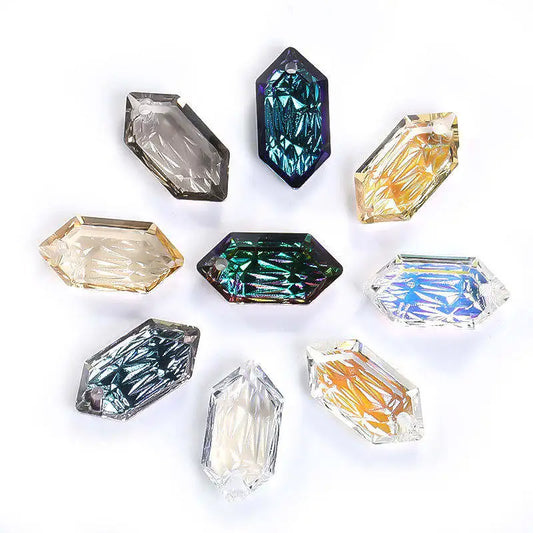 Acmore Crystal Hot Sell Long Rhombus Shape Relief Series K9 Crystal Glass  Pendants for Necklace Earring  Women Accessories