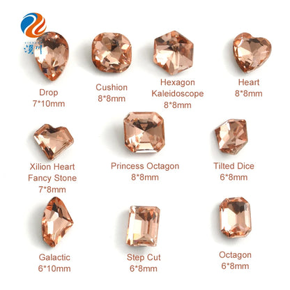 Acmore Crystal Light Padp Summer Style 3D Point Back More Shape Shiny Glass Crystal Nail Art Rhinestones