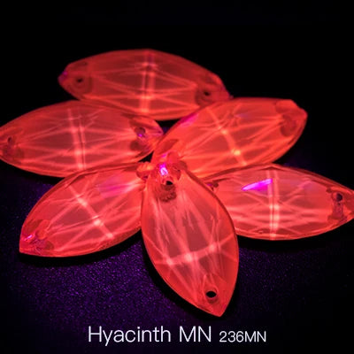 Hot Selling MN Neon Glow Crystal Sew on Rhinestones Navette Gemstones for Dancing Dress
