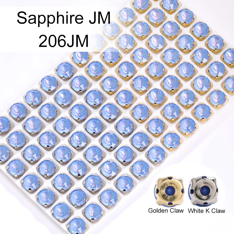 Acmore Crystal Xirius Round Aurora Mocha Crystal Stone Strass With Hollow Copper Claw Setting DIY Accessories Sew on Garment Rhinestone