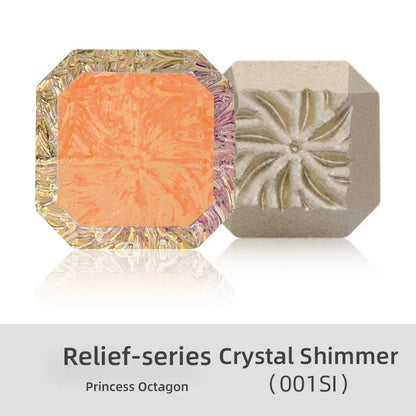10mm Luxury Relief Princess Octagon Stones Customized Diamonds Glass Princess Shape Diamond Square Rhinestone