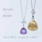 Acmore Crystal Fat Triangle Shape Shiny Color Stone Alloy Back Pendant Necklace Diy for Brooch Earring Brooch Bracelet Hair Accessories