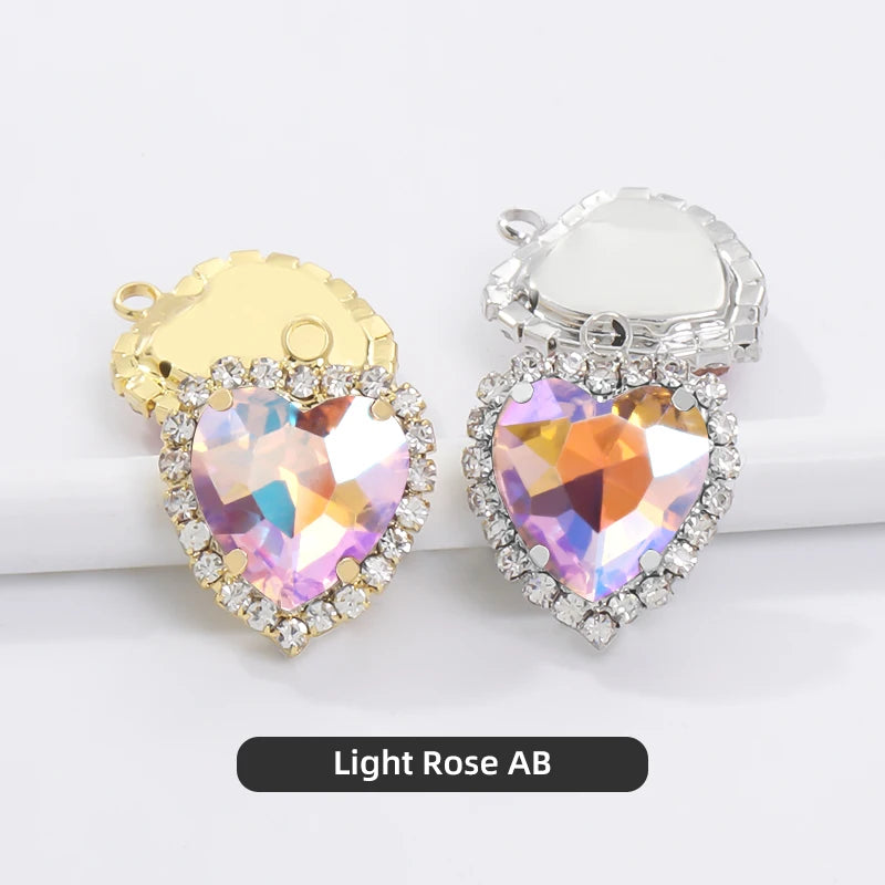 Heart Single Hanging Crystal Buckle Edge Hand - Sewn Diamond Hair Accessories Headdress Clothing Claw Rhinestone Accessories
