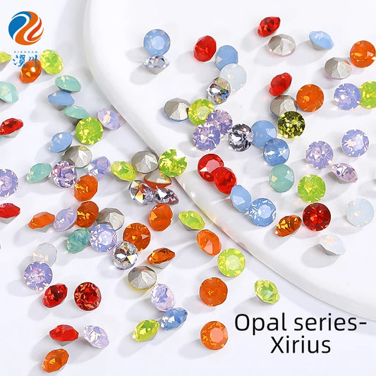 Acmore Crystal XIRIUS Chaton Shaped Opal Nail Art Rhinestones Bulk Wholesale Glass Crystals Bling Pointback Gems Jewelry Decorations